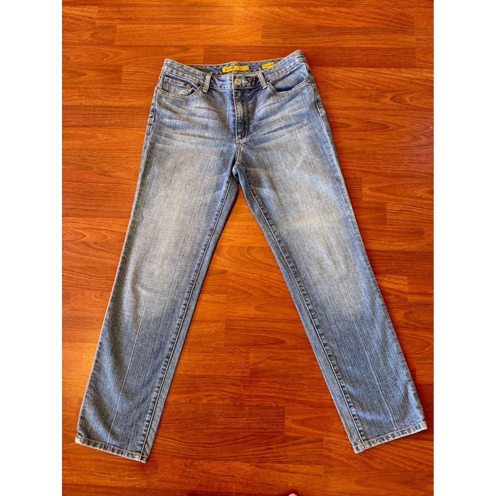 Seven7 Premium Denim Womens Straight Leg Jeans Blue Medium Wash Size 10